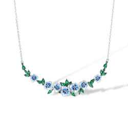 Цэцэгтэй цэнхэр ногоон өнгийн зүүлт