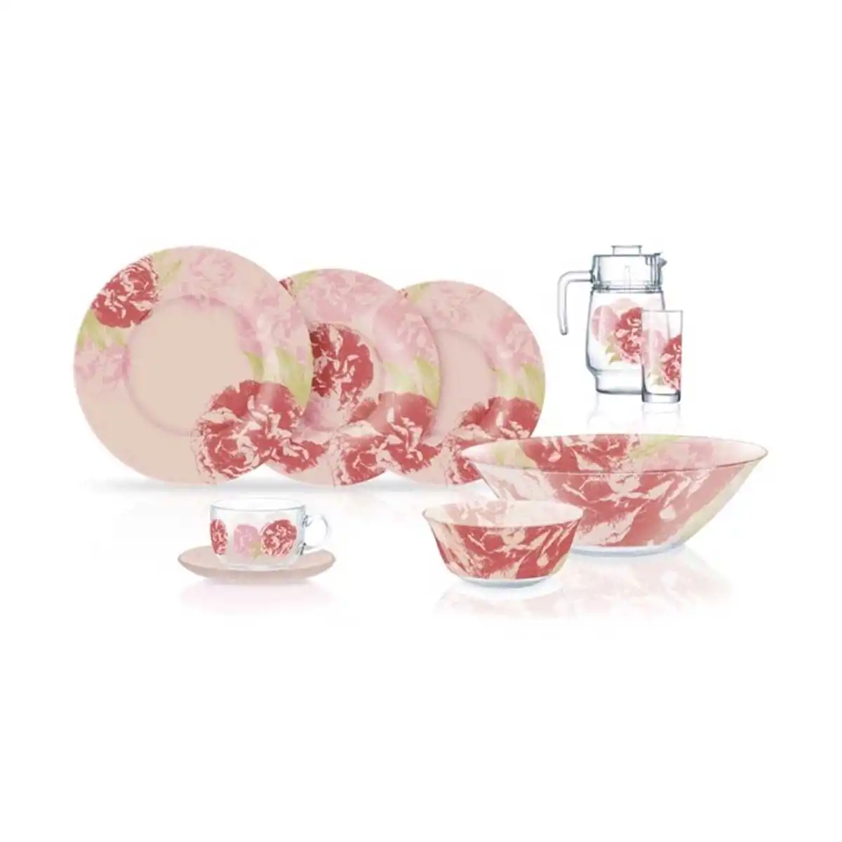 Аяга таваг ус ундааны сав стаканы сет Pastel Pink