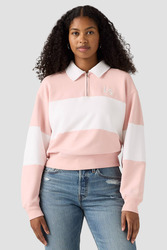 GR BANKS 1/4 ZIP COLLAR LS N PEACHSKIN/
