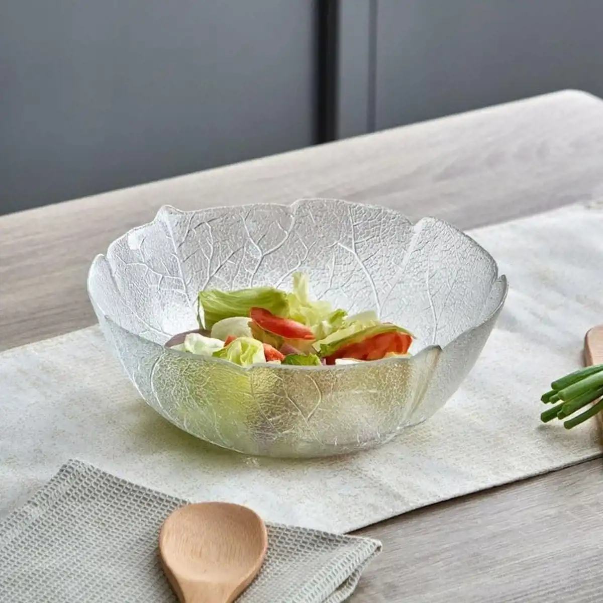 Салатны сав шилэн навчин хээтэй сет 27см